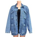 FAVORITE DAUGHTER Carly Cargo Denim Jacket, Highway, XL Blue Photo 9