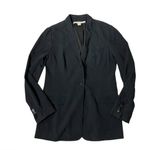 Diane Von Furstenberg  Black Blazer Jacket Unstructured Lightweight Size Medium Photo 3