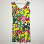 Jams World Vintage 90s Floral Hawaiian Tropical Sleeveless Tank Dress Yellow Photo 3