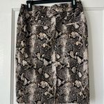 INC International Concepts Brown Tan Snakeskin Print Pocket Skirt Size 4 NWOT Photo 3