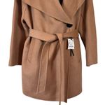 ZARA Handmade Camel Beige Waterfall Wool Blend Draped Coat Photo 2