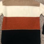 Halston Heritage Tan and Cream Cowl Neck Sweater Photo 7