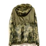Shinestar  Fishnet Camo Hooded Jacket Womens Medium Green Camo Sheer Zip Up EUC Photo 1