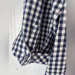 J. Jill M Cotton Blend Checked Pocketed Tent Dress Navy and White Blue Size M Photo 6
