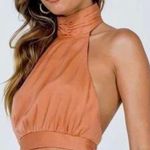 Princess Polly Orange Halter Crop Top Photo 1