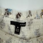 AQUA Smocked Off Shoulder Floral Midi Dress White Blue Yellow Size S Photo 5