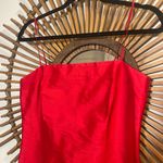 Ann Taylor VTG 90’s Red Silk Shantung Spaghetti Strap Dress w/Embroidery Rachel Photo 4