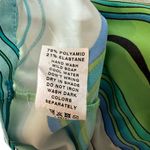 Gottex ‎ Tankini Top Womens 10 Green Abstract Print Swimwear Retro Chain Straps Photo 8