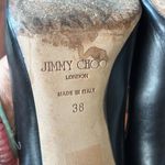 Jimmy Choo  Black Chic Edgy Feminine Professional Sleek Leather Pumps Size 38 Photo 12
