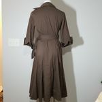 Boston Proper Brown Tie Waist Midi Shirt Dress Photo 3