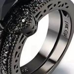 New Black Stone Ring Fashion Jewelry Crystal Ring. Size 8 Photo 2