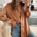 ACOA Leopard Satin blouse Size M Photo 10