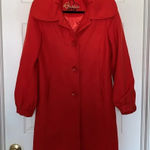Guess  Wool Blend Red Peacoat Jacket Size S Photo 0