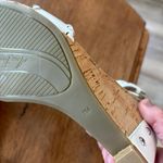 Marc Fisher NWOT Size 7 White Silver Studded Sandal, leather, heel is 3in. Photo 5