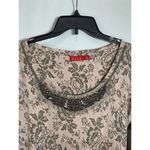 Elle 3/4 Sleeve Bejeweled Neckline Top Photo 1