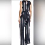 Eliza J  Navy Multicolor Striped Jumpsuit Photo 1