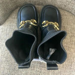 Urban Revivo Ankle‎ Boots size 6 NWT Chain embellishment Black Photo 4