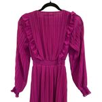 ZARA  Purple Pleated Ruffle Midi Dress Bloggers Favorite 4387/043 Photo 5