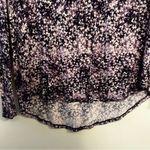 Vera Wang  Large Purple White Top Womens long Sleeve Stretch Shirt Photo 2