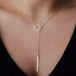 New Minimalist Gold Bar Drop Necklace Photo 0