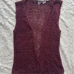 Connections NYC Vintage Burgundy "Free Size" Crocheted Vest Red Size undefined Photo 0