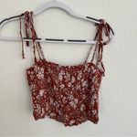 Abercrombie & Fitch  | Ruched Rust/Brown floral crop tank top Photo 0