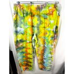 Mainstreet Blues Plus Size 36T Pants Handmade Tie Dye Elastic Yellow Green 1081 Photo 1