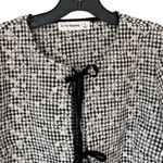 In the Beginning Womens Bria Tie Front Gingham Embroidered Blouse Black Size Lar Photo 3