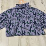 Pearl By Lela Rose Cactus Cotton Full Sleeve Shirt Size Medium NWT Purple Photo 5