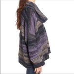 Sun & Shadow  Purple Striped Wool Blend Cowl Neck Long Sleeve Sweater Photo 1