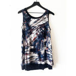 Calvin Klein  Abstract Print Tank Top with Sequin Hem Size M Photo 1