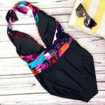 Aqua Green  Halter Neck‎ One Piece Swimsuit S Photo 4