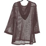 J. Valdi Brown Sequin Open Knit Swim Coverup Tunic Dress Size Large Photo 2