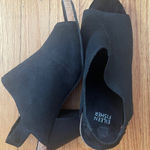 Eileen Fisher  Black‎ Suede Leather Open Toe Slingback Cork Heel Mules Photo 0