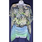 Style & Co. Women's Boho Top Sz PL Animal Print Batwing Bedazzled Blouse SizeM Size M Photo 1