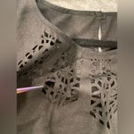 Bebop Size M Black Silky Laser Cutout Cap Sleeve Shorts Romper Elastic Waist Photo 5