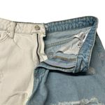 Vervet Womens M High Rise Two Tone Distressed Jeans Shorts Frayed Denim Festival Blue Size M Photo 2