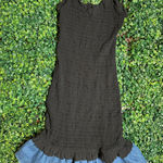 Malibu Sky Black Mini Dress Denim Skirt Size Small Photo 0