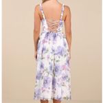 Lulus NWOT Hillela Ivory Purple Floral Ruffled Lace Photo 7