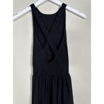 Hill House Lilou‎ Nap Dress XXS Black Jersey Smocked Mini Cross Back LBD Photo 12