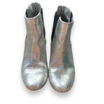 MIA  Zelma Chelsea Ankle Boot Silver Metallic Block Heel Bootie Size 7 Photo 4
