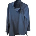 J. McLaughlin Blue Asymmetrical Gold Button Neck Size XS Fleece Pullover. Photo 5