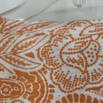 Chico's  1 Size M Boho Top Shirt Orange Paisley Floral Embroidered Beaded Casual Photo 5