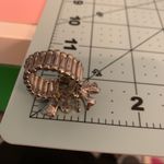 Silver & Purple Elastic Band Flower Ring w/ Faux Pearls & Diamond Gems Photo 6