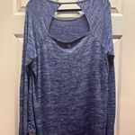 Zelos  Women's Size XL Heather Blue Cutout Back Long Sleeve Athleisure Top Photo 1