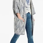 Lucky Brand  Boho Blue Silver Southwestern Cocoon Cardigan Sweater Size XS S Photo 0