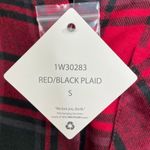 Hippie Rose  Red Black Plaid Flannel Long Sleeve Button-Down Shirt Size S New Photo 2