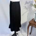 Bloomingdale’s Linen Blend Black Ruffle Hem Skirt Knee Length Sz 10💛 Photo 4
