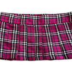 Rene Rofe School Girl Mini Micro Skirt Low Rise Plaid Y2K Grunge Size Small Pink Photo 0