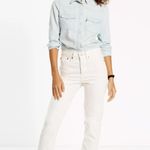 Levi's Levi’s Big E Wedgie Straight Raw Hem Jeans in White 26 Photo 12